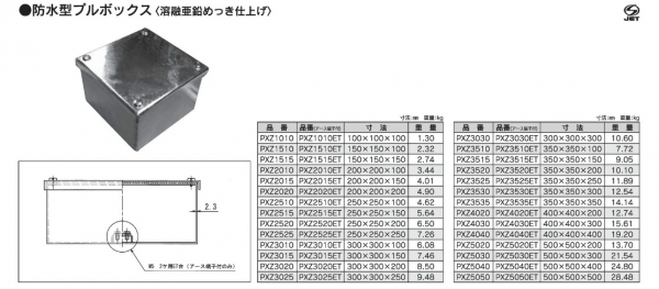 PXZ3015ET｜鉄カブセ防水プルボックス