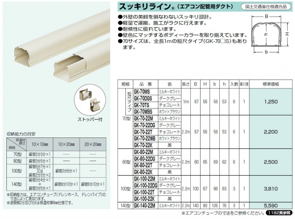 GK-70DGS｜エアコン配管ダクト